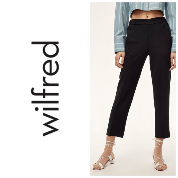 ARITZIA WILFRED Pleated Cropped Straight Leg Pants - Picture 1 of 7